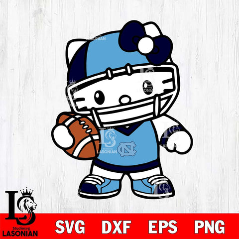 North Carolina Tar Heels Hello Kitty sport 2 Svg Eps Dxf Png File, NCAA svg, Digital Download, Instant Download
