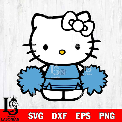 North Carolina Tar Heels Hello Kitty sport 3 Svg Eps Dxf Png File, NCAA svg, Digital Download, Instant Download
