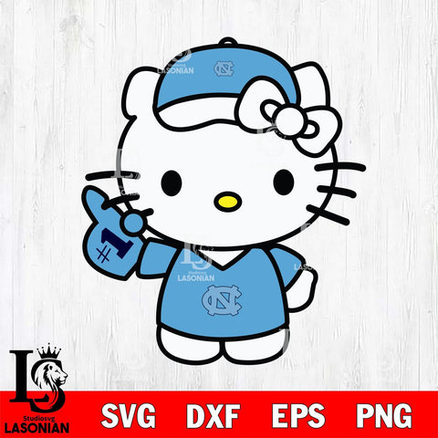 North Carolina Tar Heels Hello Kitty sport 5 Svg Eps Dxf Png File, NCAA svg, Digital Download, Instant Download