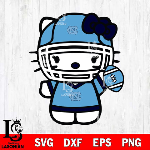 North Carolina Tar Heels Hello Kitty sport 6 Svg Eps Dxf Png File, NCAA svg, Digital Download, Instant Download