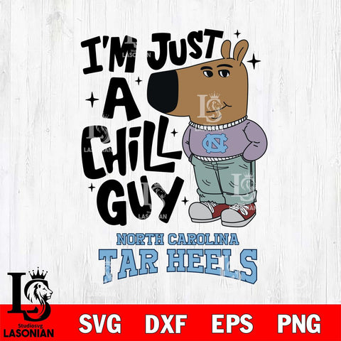 North Carolina Tar Heels I'm Just A Chill Guy Svg Eps Dxf Png File,NCAA Svg Files,Chill Guy svg ,Digital Download ,Instant Download, Cricut File
