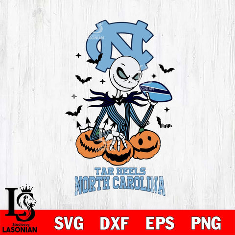 North Carolina Tar Heels Jack Skellington 2 halloween Svg Eps Dxf Png File, NCAA svg, Digital Download, Instant Download