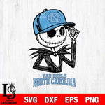 North Carolina Tar Heels Jack Skellington 3 Halloween Svg Eps Dxf Png File, NCAA svg, Digital Download, Instant Download