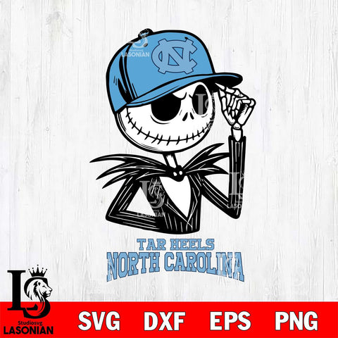 North Carolina Tar Heels Jack Skellington 3 Halloween Svg Eps Dxf Png File, NCAA svg, Digital Download, Instant Download