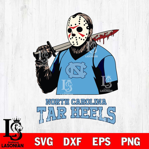 North Carolina Tar Heels Jason Voorhees 11 Svg Eps Dxf Png File, Digital Download