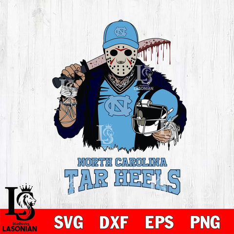 North Carolina Tar Heels Jason Voorhees 2 Svg Eps Dxf Png File, Digital Download