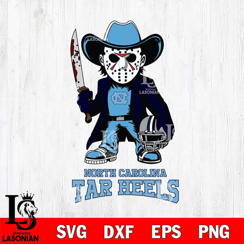 North Carolina Tar Heels Jason Voorhees 3 Svg Eps Dxf Png File, Digital Download
