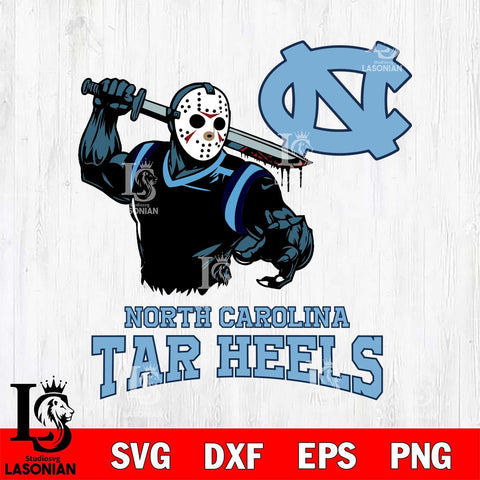 North Carolina Tar Heels Jason Voorhees 5 Svg Eps Dxf Png File, Digital Download