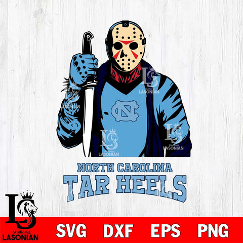 North Carolina Tar Heels Jason Voorhees 6 Svg Eps Dxf Png File, Digital Download