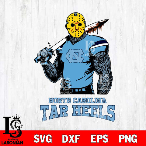 North Carolina Tar Heels Jason Voorhees 7 Svg Eps Dxf Png File, Digital Download