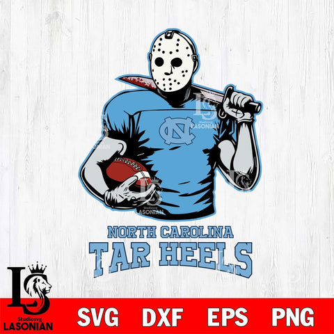 North Carolina Tar Heels Jason Voorhees 9 Svg Eps Dxf Png File, Digital Download