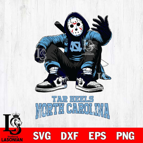 North Carolina Tar Heels Jason Voorhees Halloween SVG Svg Eps Dxf Png File, Digital Download, Instant Download