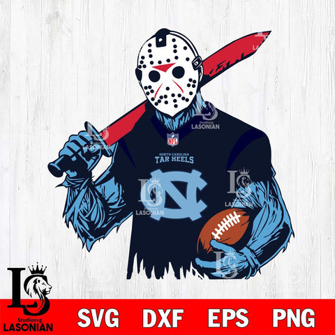 North Carolina Tar Heels Jason Voorhees Horror 11 Svg Eps Dxf Png File, NCAA svg, Digital Download, Instant Download