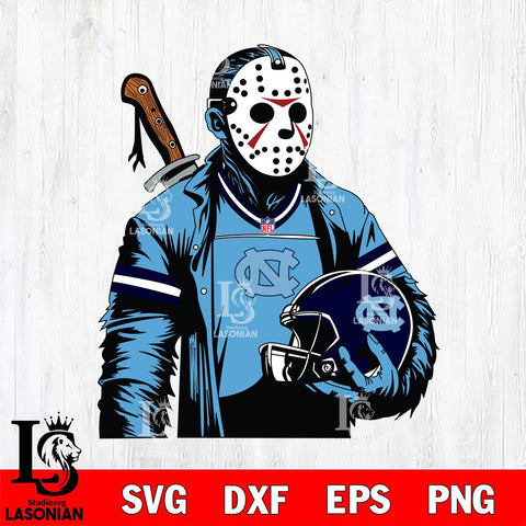 North Carolina Tar Heels Jason Voorhees Horror 2 Svg Eps Dxf Png File, NCAA svg, Digital Download, Instant Download