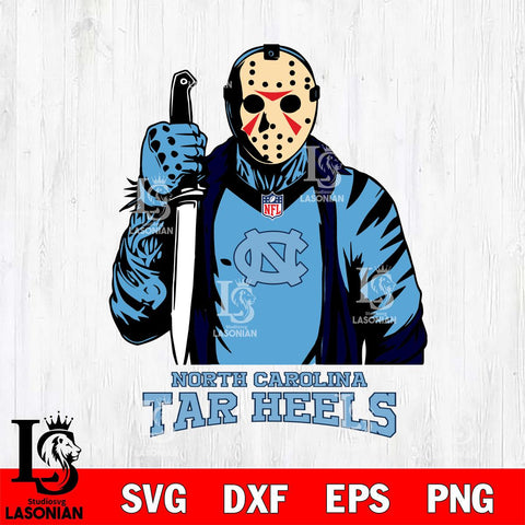 North Carolina Tar Heels Jason Voorhees Horror 3 Svg Eps Dxf Png File, NCAA svg, Digital Download, Instant Download