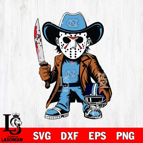 North Carolina Tar Heels Jason Voorhees Horror Svg Eps Dxf Png File, NCAA svg, Digital Download, Instant Download