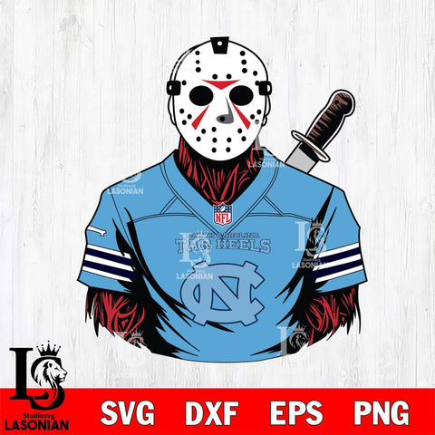 North Carolina Tar Heels Jason Voorhees Horror 4 Svg Eps Dxf Png File, NCAA svg, Digital Download, Instant Download