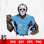 North Carolina Tar Heels Jason Voorhees Horror 5 Svg Eps Dxf Png File, NCAA svg, Digital Download, Instant Download