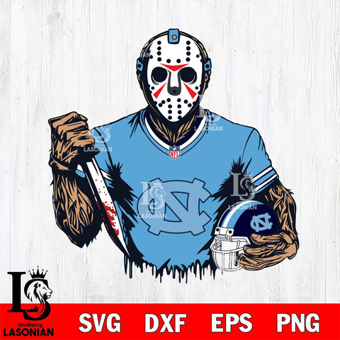 North Carolina Tar Heels Jason Voorhees Horror 5 Svg Eps Dxf Png File, NCAA svg, Digital Download, Instant Download