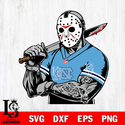 North Carolina Tar Heels Jason Voorhees Horror 6 Svg Eps Dxf Png File, NCAA svg, Digital Download, Instant Download