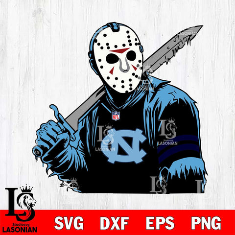 North Carolina Tar Heels Jason Voorhees Horror 7 Svg Eps Dxf Png File, NCAA svg, Digital Download, Instant Download