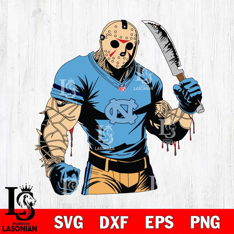 North Carolina Tar Heels Jason Voorhees Horror 8 Svg Eps Dxf Png File, NCAA svg, Digital Download, Instant Download