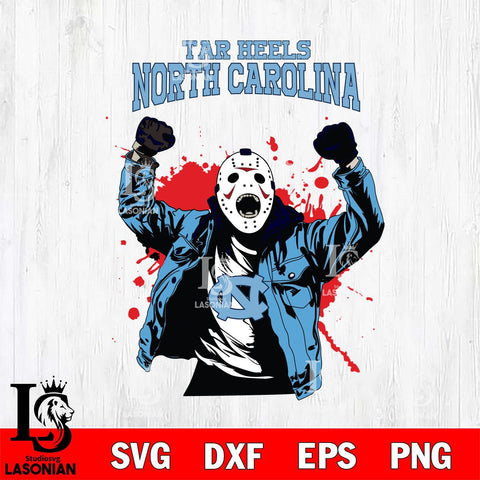 North Carolina Tar Heels Jason Voorhees Horror Halloween 3 Svg Eps Dxf Png File, NCAA svg, Digital Download, Instant Download