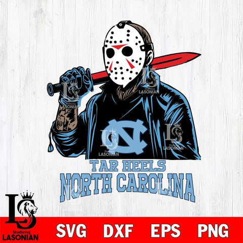 North Carolina Tar Heels Jason Voorhees Horror Halloween Svg Eps Dxf Png File, NCAA svg, Digital Download, Instant Download