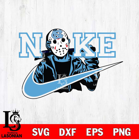 North Carolina Tar Heels Jason Voorhees Nike Svg Eps Dxf Png File, Digital Download, Instant Download
