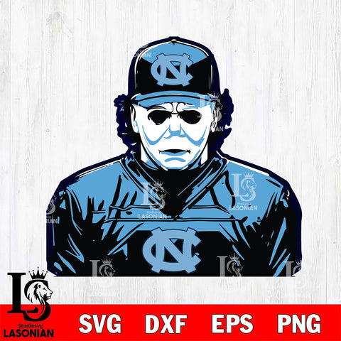 North Carolina Tar Heels Michael Myers Horror Halloween Svg Eps Dxf Png File, NCAA svg, Digital Download, Instant Download
