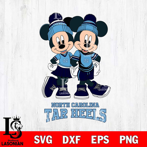 North Carolina Tar Heels Mickey And Minnie Mouse Football Svg Eps Dxf Png File, NCAA svg , File Cut , Digital Download , Instant Download, Cut Svg Files