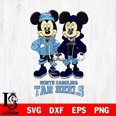 North Carolina Tar Heels Mickey Minnie Mouse Football Svg Eps Dxf Png File, NCAA svg , File Cut , Digital Download , Instant Download, Cut Svg Files