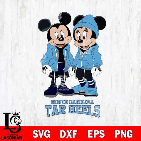 North Carolina Tar Heels Mickey Minnie Mouse Rugby Svg Eps Dxf Png File, NCAA svg , File Cut , Digital Download , Instant Download, Cut Svg Files
