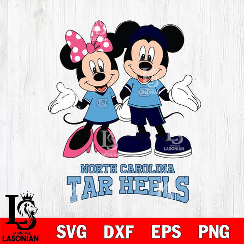 North Carolina Tar Heels Mickey Minnie Mouse Sport Svg Eps Dxf Png File, NCAA svg , File Cut , Digital Download , Instant Download, Cut Svg Files