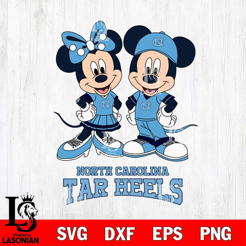 North Carolina Tar Heels Mickey Minnie Mouse rugby ball Svg Eps Dxf Png File, NCAA svg , File Cut , Digital Download , Instant Download, Cut Svg Files