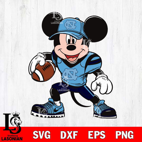 North Carolina Tar Heels Mickey Mouse Svg Eps Dxf Png File, NCAA svg, Digital Download, Instant Download