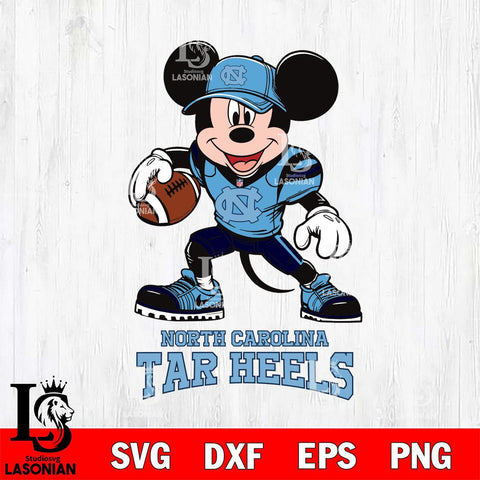 North Carolina Tar Heels Mikey Mouse Disney, Svg Eps Dxf Png File, Digital Download