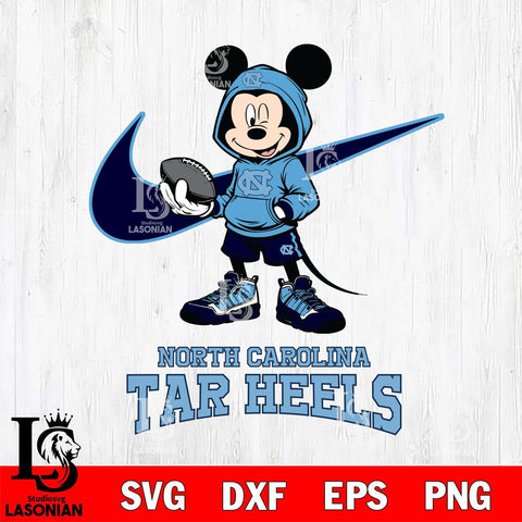North Carolina Tar Heels Mikey Mouse Disney NIKE, Svg Eps Dxf Png File, Digital Download