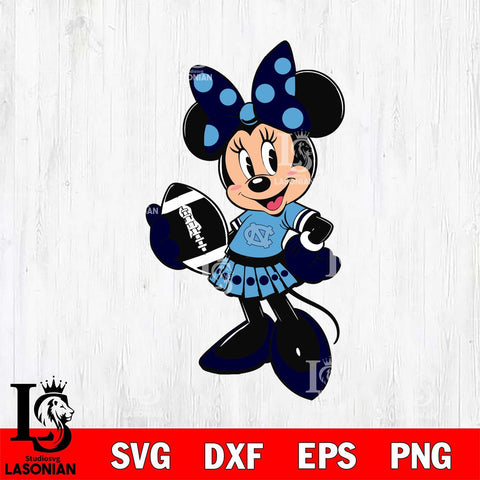 North Carolina Tar Heels Minnie Mouse Svg Eps Dxf Png File, NCAA svg, Digital Download, Instant Download