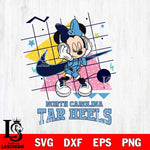 North Carolina Tar Heels Minnie Mouse Dancing SVG DXF EPS PNG FILE, NCAA File Cut,Digital Download,Instant Download
