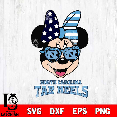 North Carolina Tar Heels Minnie Mouse Love 2, Svg Eps Dxf Png File, Digital Download