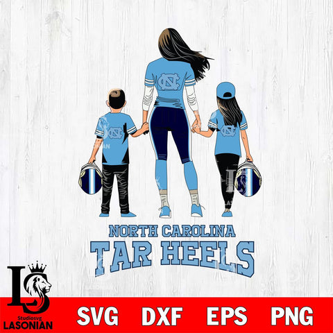 North Carolina Tar Heels Mother and son Rugby SVG DXF EPS PNG FILE,NCAA SVG, Father day Digital Download,Instant Download, Silhouette