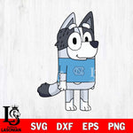 North Carolina Tar Heels Muffin Bluey Svg Eps Dxf Png File, Digital Download, Instant Download