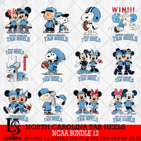 North Carolina Tar Heels NCAA Bundle 12 Svg Eps Dxf Png File,Bundle NCAA svg , Digital Download , Instant Download, Cricut File