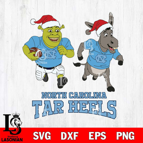 North Carolina Tar Heels Shrek and Donkey Football Cricut,Christmas SVG DXF EPS PNG FILE, NCAA Digital Download,Instant Download, Silhouette