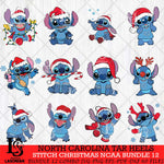 North Carolina Tar Heels Stitch Christmas NCAA Bundle 12 Svg Eps Dxf Png File, Digital Download, Instant Download