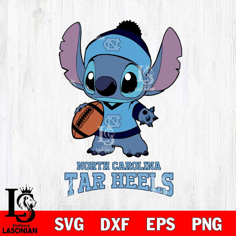 North Carolina Tar Heels Stitch Disney, Svg Eps Dxf Png File, Digital Download