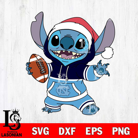 North Carolina Tar Heels Stitch Football Christmas File Cut, NCAA SVG DXF EPS PNG FILE, Digital Download , Criucut , Silhouette