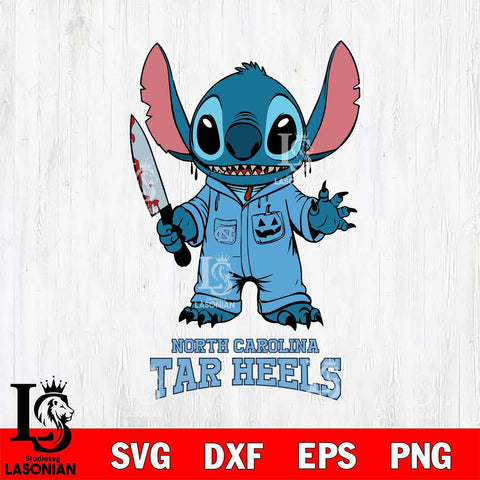 North Carolina Tar Heels Stitch Horror 2 Svg Eps Dxf Png File, NCAA svg, Digital Download, Instant Download