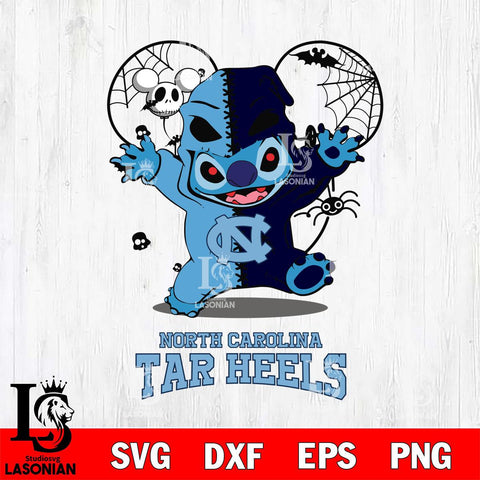 North Carolina Tar Heels Stitch Horror Halloween 2 Svg Eps Dxf Png File, Digital Download, Instant Download